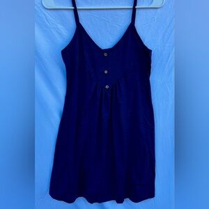 Blue Spaghetti Strap Button-Front Dress | NWOT | Size M
